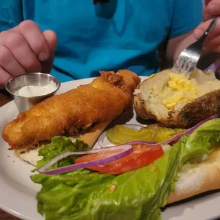 Beer Battered Walleye Sandwich