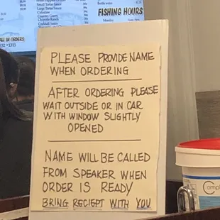 Instructions for ordering