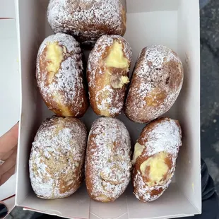 Chocolate and mocha and vanilla custard paczkis