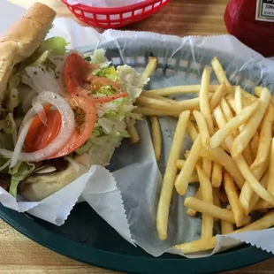 1/2 Steak &amp; cheese with ff and a soda