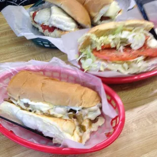 Chicken Parm, Italian, Philly Cheesesteak.