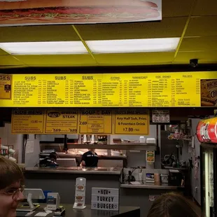 the menu of the restaurant