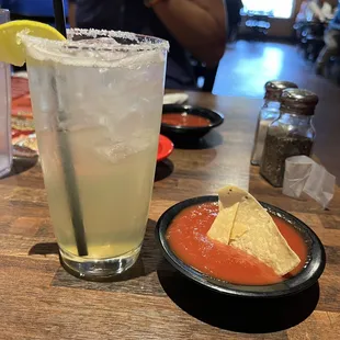 Chips, salsa, and margarita. The almost holy Trinity.