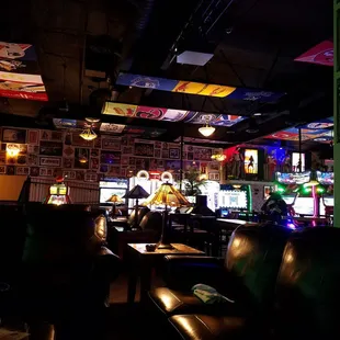 a bar with neon lights