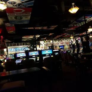 the interior of a bar