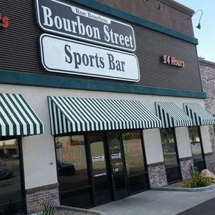 the front of bourbon street sports bar