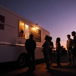 a group of people standing outside