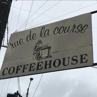 a sign for a coffeehouse