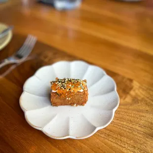 a piece of cake on a plate