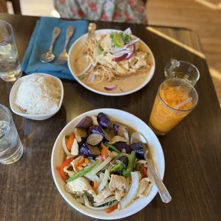 Chicken eggplant stir fry