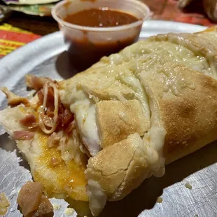 a close up of a sandwich on a plate