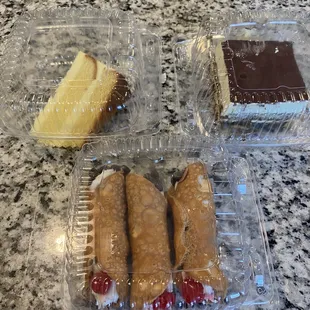 Lemon marscapone cake, Cannoli and Tiramisu!