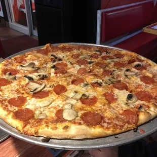 Pepperoni and mushroom