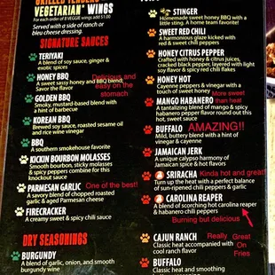 The wings options!! I left some feedback on the ones I've tried... if life goes according to plan I'll try them all someday