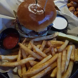 Peanut Butter Bacon Burger. Yum.