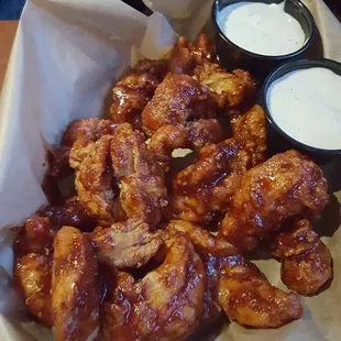 1# of raspberry something wings lol   When mixed with reaper sauce, super hot