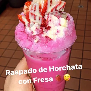 Horchata Con Fresa Raspado