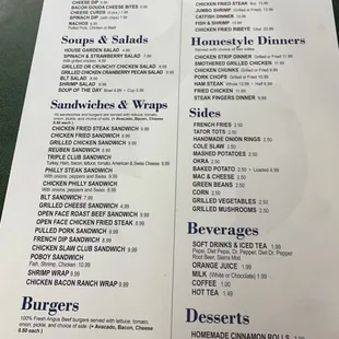 New menu
