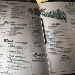 Dinner menu