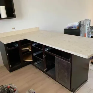 Countertop and Expresso cabinet