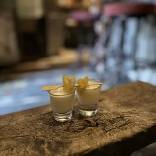 Coconut pineapple peach shots. Phenomenal.