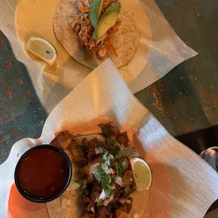 Snapper and pastor tacos