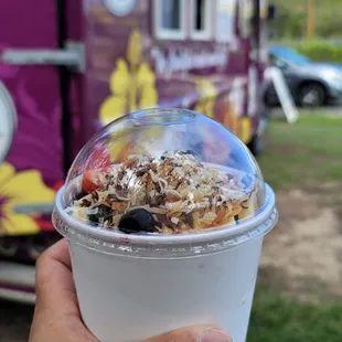 Acai Ruka Bowl with added coconut flakes
