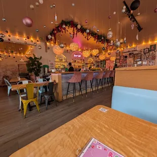 Interior of restaurant , facing the bar
