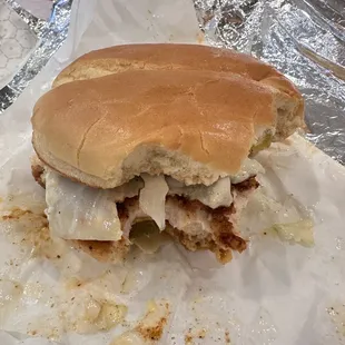 Nashville hot chicken sandwich.