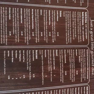 Menu back