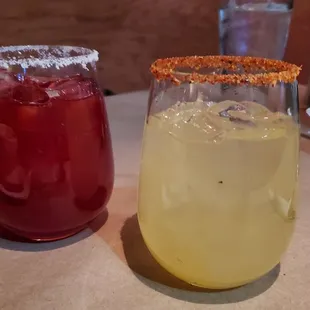 Jalapeño red margarita and mango margarita made with Agave wine