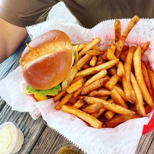 Perch Sandwich and Fries