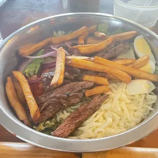 a bowl of food on a table