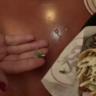 Shard of glass in my taco