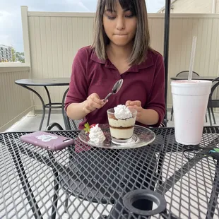 Tiramisu on the Rumbleseat patio. Excellent.