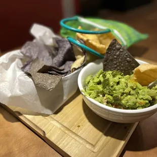 Table side guacamole and chips