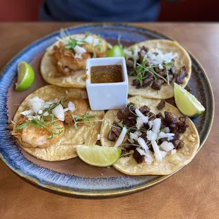 Carne asada / shrimp tacos