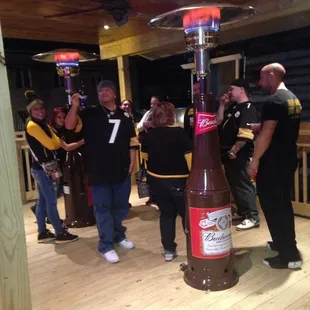 The outside deck area