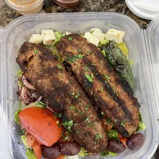 Ground kabob beef plate