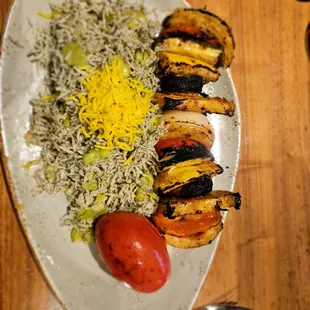 Vegetable Kabob abd Bhagali Polo