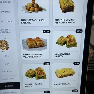 menu