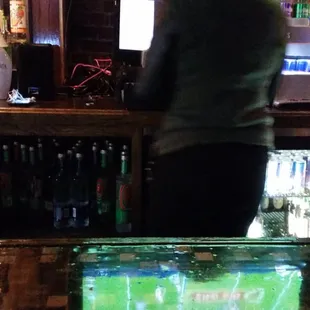 a woman at a bar