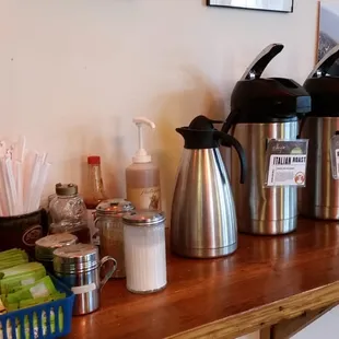a variety of items on the counter