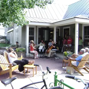 Classical musicfest musicians on our patio in summer 2009.