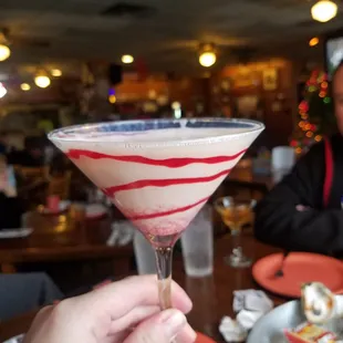 a hand holding a martini glass