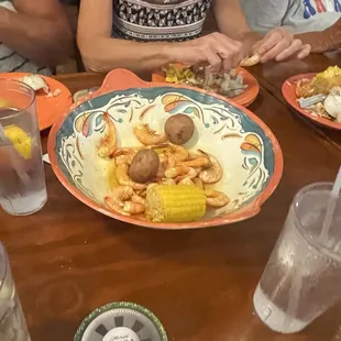 The Last of the Shrimp Boil. They fed 3 people but it's supposed to be for 2 people.