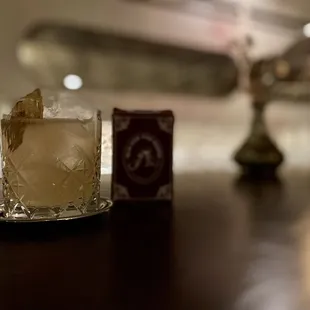 a cocktail on a table