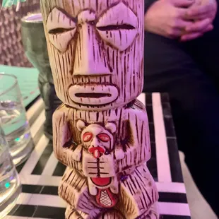 a tiki on a table