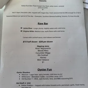 menu