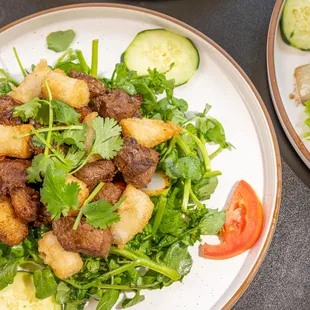 Shaken Beef with Fried Rice Rolls - Bò Lúc Lắc  Bánh Cuốn